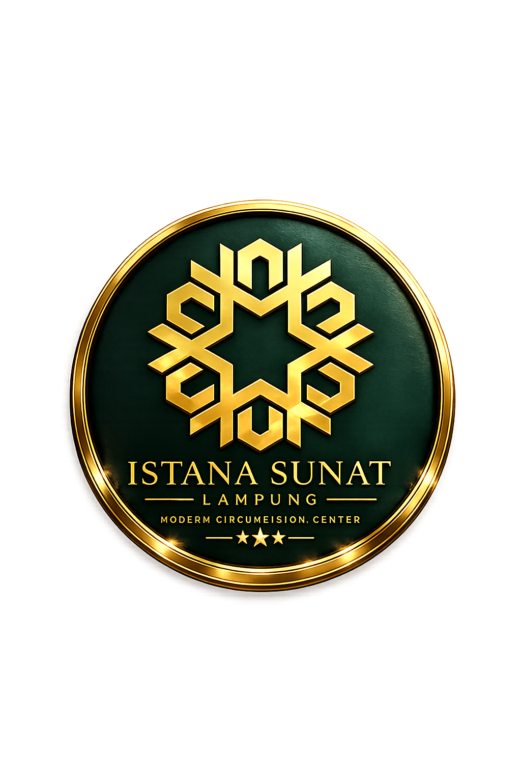 Logo Istana Sunat Lampung: emblem lingkaran hijau tua dengan ornamen emas